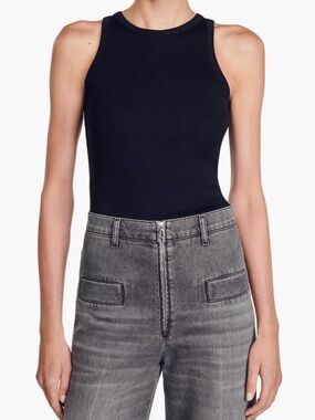 sandro embroidered vest top size 2